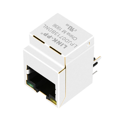 HFJV1-1G01-L12RL 1000 베이스-티 RJ45 수직인 커넥터 노랑 / 녹색 LED LPJD0713BDNL