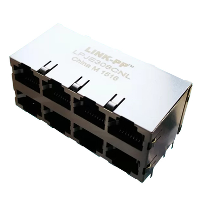 겹쳐 쌓인 RJ45 LPJE308CNL 측 입장 8는 2x4 Rj45 8P8C 모듈라 잭을 향합니다