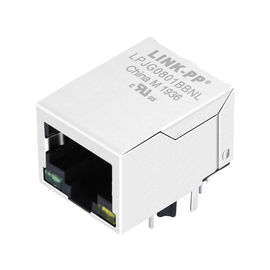 LPJG0801BBNL 너구리 RJ-45, 방패 스루 홀  W/LEDs 및 자기, 기가비트 1 : 1, RoHS