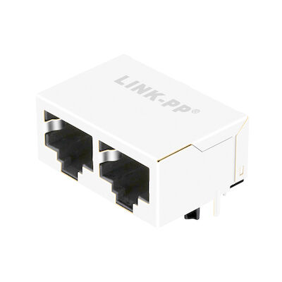 자기학 RJ45 모듈러 잭 연결기 LPJEF102DNL 없는 5406566-1 10/100 베이스-티 1x2 공항
