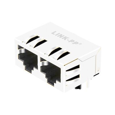 자기학 RJ45 이서넷 커넥터 모듈 LPJEF102CNL 없는 5406566-2 10/100 베이스-티 1x2 공항