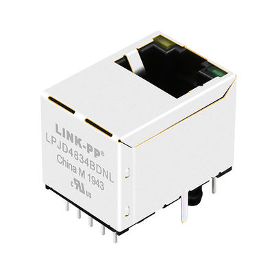 LEDs를 가진 자석 잭 없는 JXD3-0002NL 수직 산 RJ45