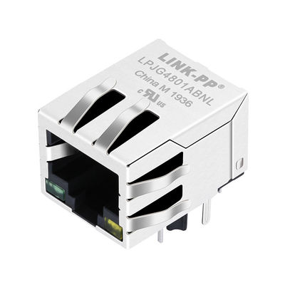 LED 1500Vmrs RJ45 모듈라 잭, 1000M 변압기를 가진 XFGIG8M-CAGY1-4MS