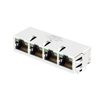 JG0-0026NL 100/1000 Base-T 1x4 포트 산업용 이더넷 커넥터 마그네틱 RJ45 잭