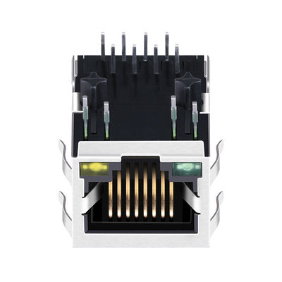J0035D21BNL 10/100 Base-T 탭 아래로 녹색/황색은 1x1 포트 마그네틱 Rj45 모듈러 잭을 지도했습니다