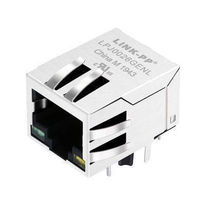 LPJ0026GENL 10/100M AutoMDIX 자석 RJ45 잭 8P8C 방패 w/LED 1:1 RoHS