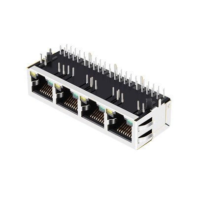 ARJ14A-MASD-A-B-EMU2 1x4 다 항구 RJ45 8P8C 100Base-T 자기학 이더네트 잭