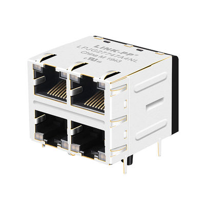 다 JXC0-0351NL - LEDs PCB 잭을 가진 RJ45 2 x 2 연결관을 향하십시오