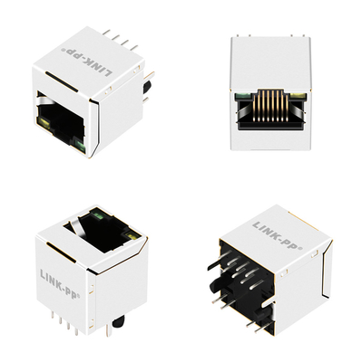 10G Base-T 1X1 포트 수직 Rj45 마그네틱 잭 V8BR-1AX1-JK