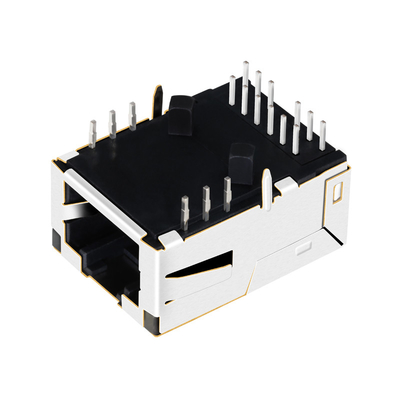 G10-1GHN-056 1 포트 탭 EMI 핑거로 차폐된 10G Base-T 로우 프로파일 Rj45 커넥터