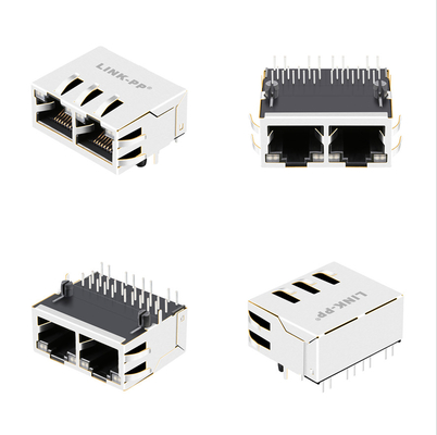 GY/GY Leds를 가진 자기학 1840572-6를 가진 1x2 항구 Rj45 잭 위로 1000명의 기초 T 탭