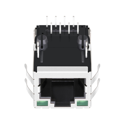 녹색/녹색 Leds로 보호되는 SI-80025-F 10/100 BASE-T 1x1 항구 Rj45 네트워크 잭 탭 위로