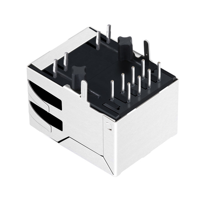 JXD0-0008NL 탭 아래로 10/100 Base-T 1x1 포트 이더넷 Rj45 커넥터 녹색/황색 Led
