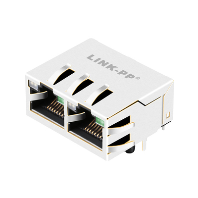 JTL-U1003NL 10G Base-T 탭 위로 보호된 1x2 포트 Rj45 잭(녹색 포함) - 노란색/녹색 Leds
