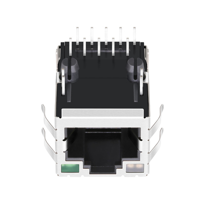 10G Base-T JT7-1115NL 탭은 녹색을 가진 1개의 항구 RJ45 자석 잭을 위로 탭합니다 - 황색/녹색 Leds