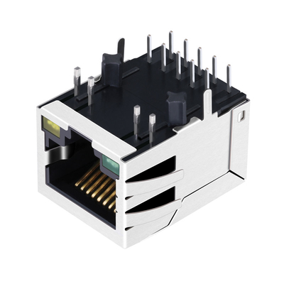 JT4-1202HL 1000 Base-T 탭 아래로 표면 실장 Rj45 이더넷 잭 1 포트(녹색/노란색 Led 포함)