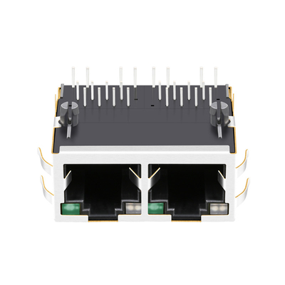 녹 황 / 녹색 LED 위로 2250309-1 1X2 공항 10G 베이스-티 알제이 사십오 잭 커넥터 탭