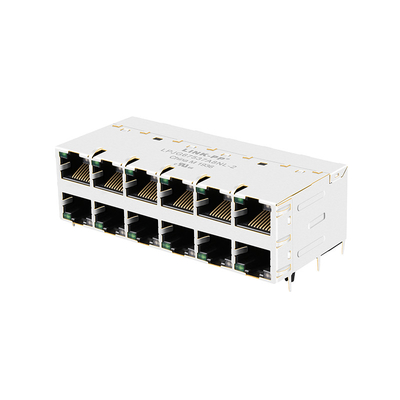 LED와 JT5-2670NL THT RJ45 자기를 띤 잭스 10G 베이스-티 2x6 공항