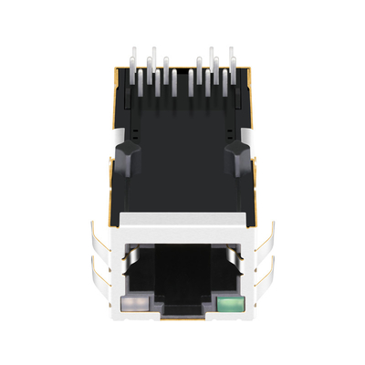 0826-1L1T-57-F 10/100BASE-T 포 단일 포트 RJ45 매그잭은 G/GY가 이끌린 채로 위로 라벨을 답니다