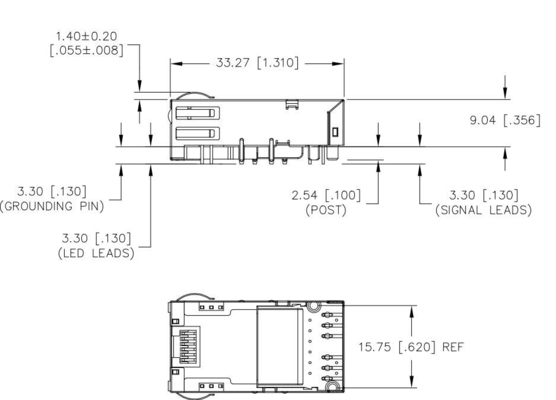 JT3-1105HL 10GBASE-T RJ45 매그잭 12PIN GG/Y 아래에 있는 1X1 공항 탭은 이르렀습니다