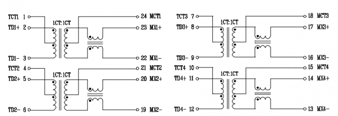 GST5009 LF 1000 기초 - 1000 BASE-T를 위한 T 자기학 단위 IEEE 802.3ab 기준